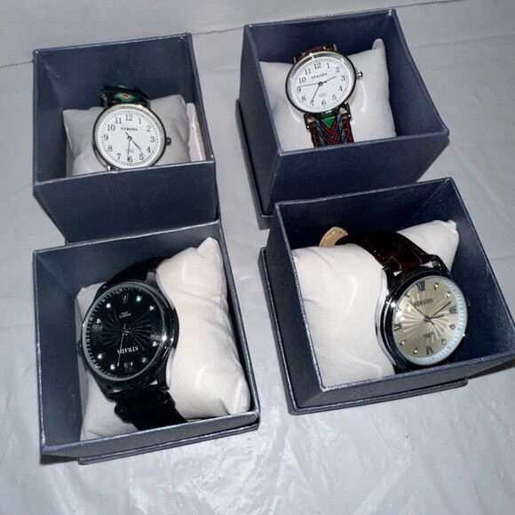 Set Of 4 Strada Mens Watches With Assorted Strap Designs - Picture 6 of 6